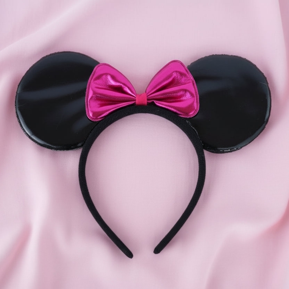 Hot Pink Minnie Mouse Ears Headband, Minnie Mouse Ears, Disneyland Headband